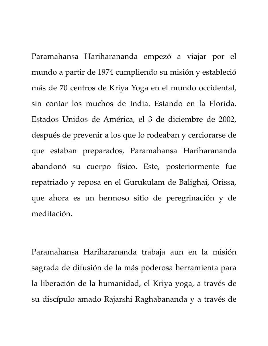 Biografía de Paramahamsa Hariharananda, página 12 de 13